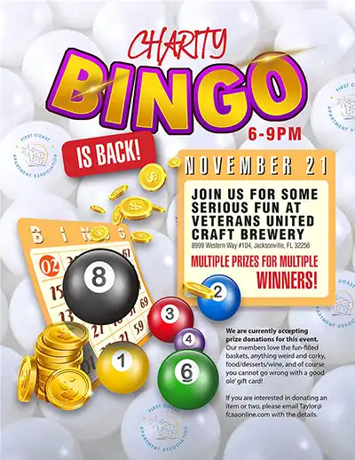 Charity Bingo event poster design