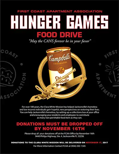 food drive charity poster design hunger games