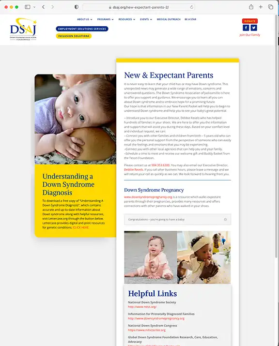 page design for new and expectant parents